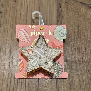 NWT Piper K Metal Star Pearl Sea Shells Crab Hair Claw Clip